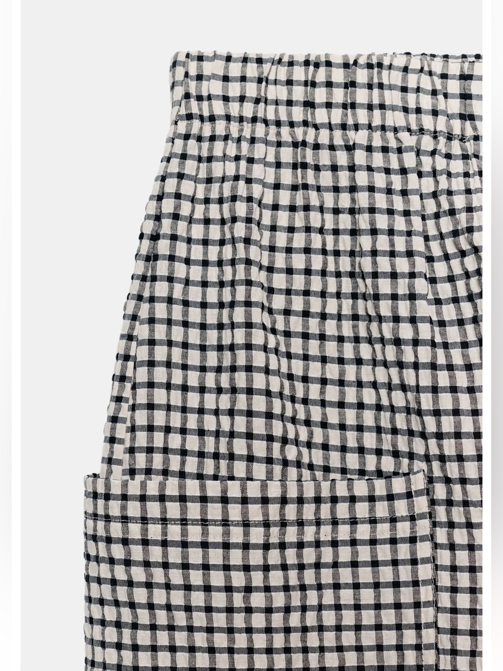 NWT Zara Cotton Gingham/Plaid Elastic Waist Pants NEW - Picture 9 of 10